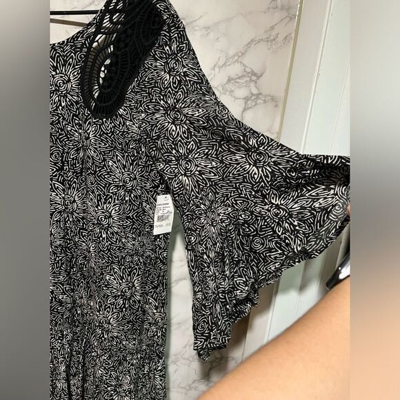 Volcom Stone Row Whiskey Mountain Drop Waist Bell Sleeves Dress Size M - Picture 5 of 12